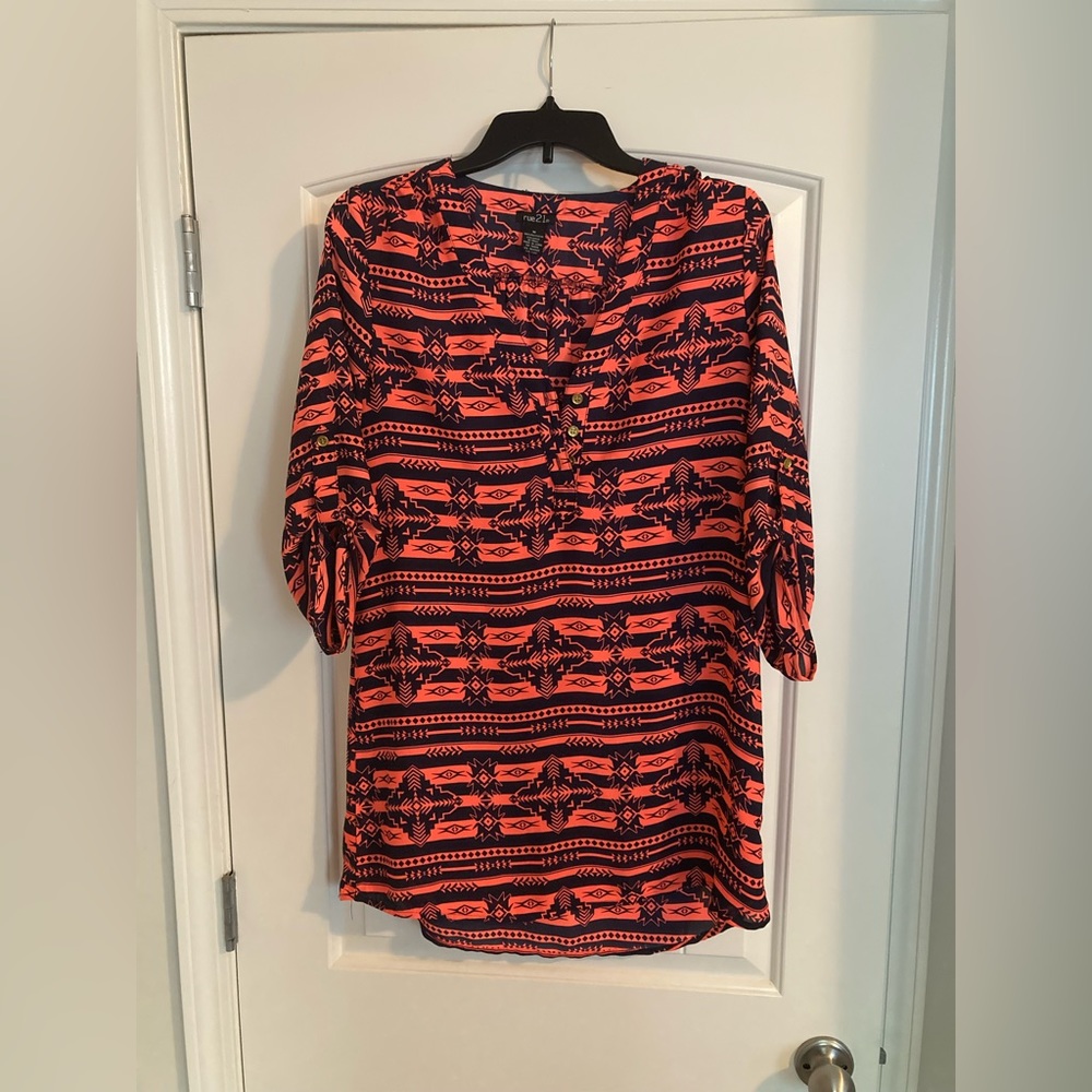 Rue21 Aztec pattern shirt dress. Size Medium.